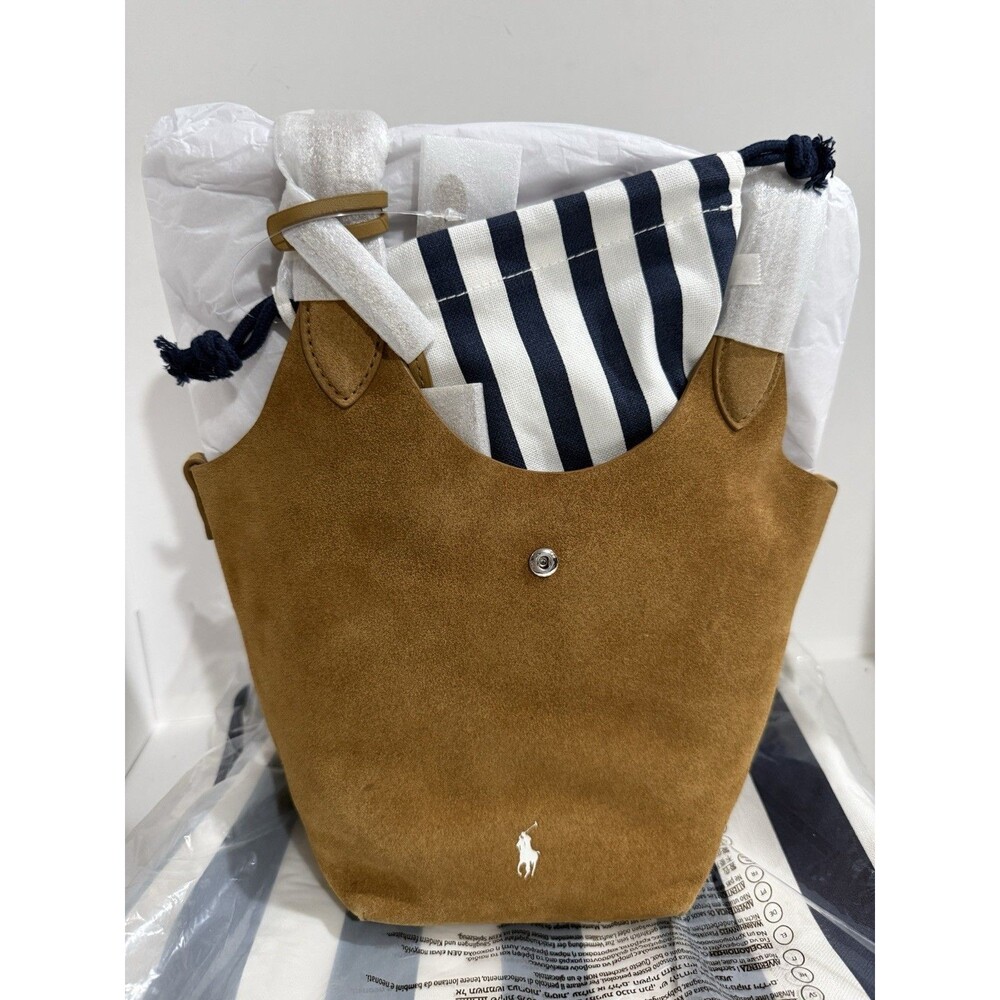Polo Ralph Lauren Polo Play Suede Small Tote New With Dust Bag